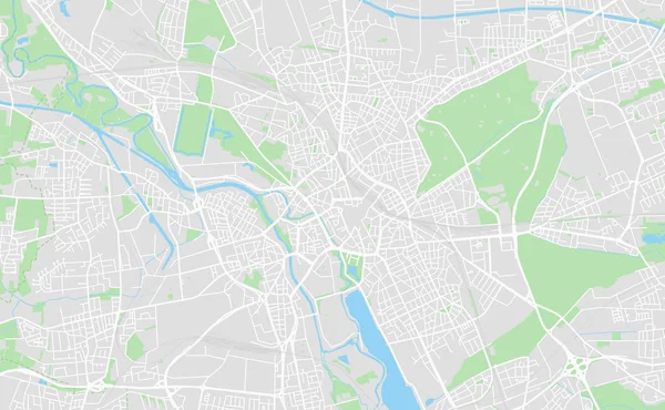 하노버, 독일 시내 거리 지도 — 스톡 벡터
