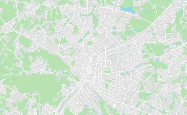 Bielefeld, Alemania mapa de calle en el centro — Vector de stock
