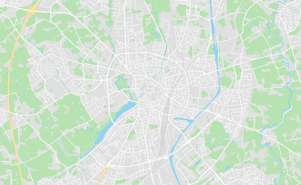 ミュンスター、ドイツ ダウンタウン地図 — ストックベクタ