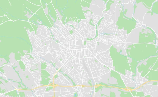 威斯巴登, 德国市中心街道地图 — 图库矢量图片