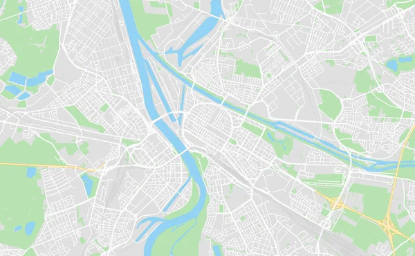 Mannheim, Alemania mapa de calle en el centro — Vector de stock