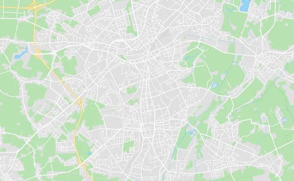 Moenchengladbach, Alemania mapa de calle en el centro — Vector de stock