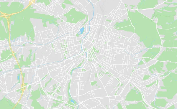Στο κέντρο της πόλης Οδικός Χάρτης Κέμνιτς, Γερμανία — Διανυσματικό Αρχείο