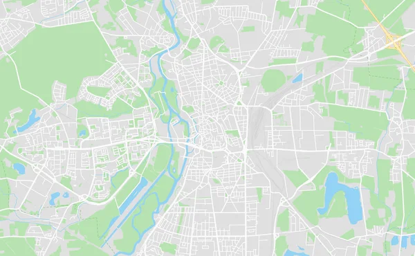 Halle (Saale), Niemcy Mapa ulic śródmieścia — Wektor stockowy