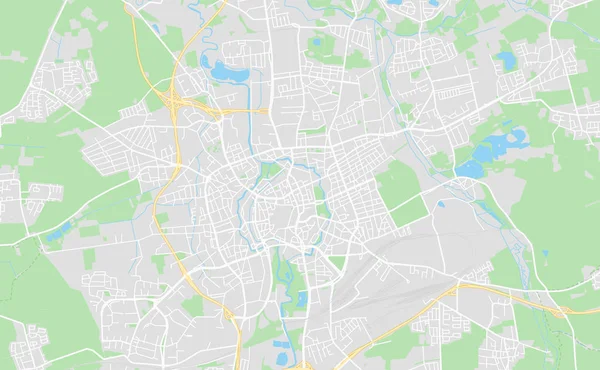 Brunswick, Alemania mapa de calle en el centro — Archivo Imágenes Vectoriales
