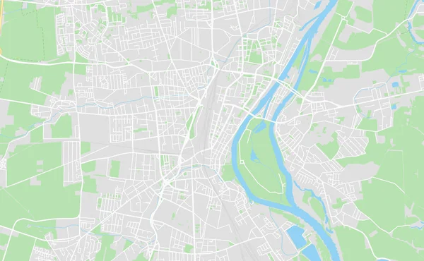 Magdeburgo, Alemania mapa de calle en el centro — Vector de stock