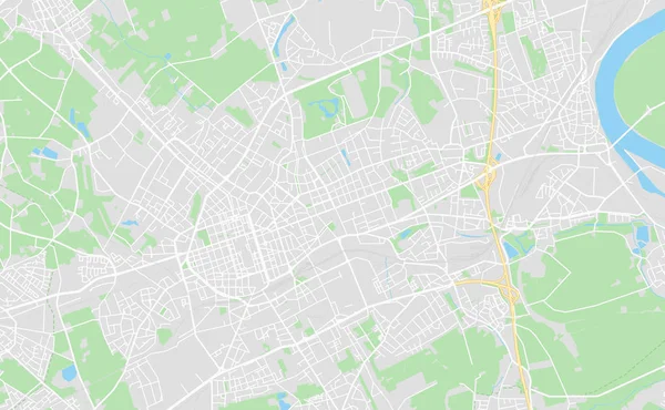 Krefeld, Germania mappa del centro — Vettoriale Stock