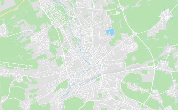 ドイツ ・ エアフルト市内中心部の地図 — ストックベクタ