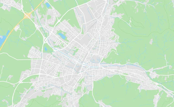 Mapa ulicy śródmieścia Freiburg, Niemcy — Wektor stockowy