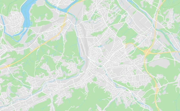 Hagen, Germania mappa stradale del centro — Vettoriale Stock