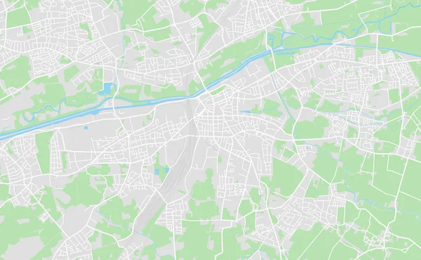 Hamm, Alemania mapa de calle en el centro — Archivo Imágenes Vectoriales