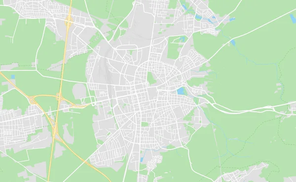 ドイツ ・ ダルムシュタット ダウンタウン地図 — ストックベクタ