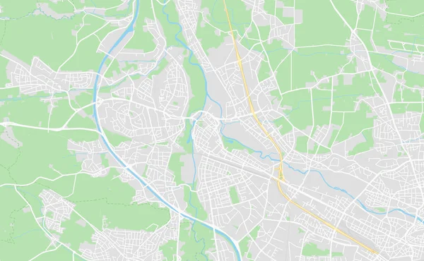 Fuerth, Alemania mapa de calle en el centro — Vector de stock