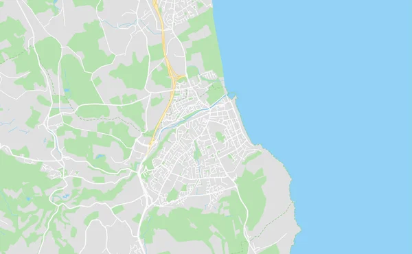 Bray, Irlanda mapa de calle en el centro — Vector de stock