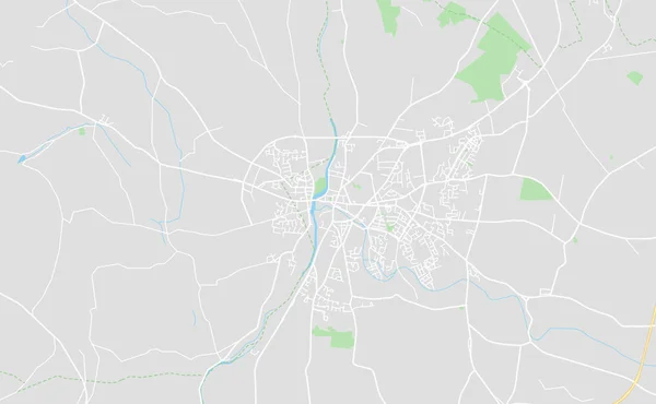 Carlow, Ireland şehir sokak haritası — Stok Vektör