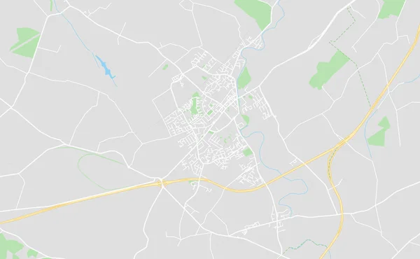 Newbridge, Irlanda mapa de rua — Vetor de Stock