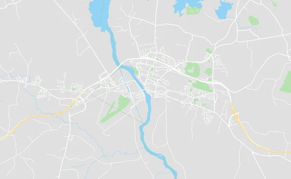 Athlone, 爱尔兰市中心街道地图 — 图库矢量图片