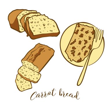 Havuç ekmek ekmek renkli çizimler