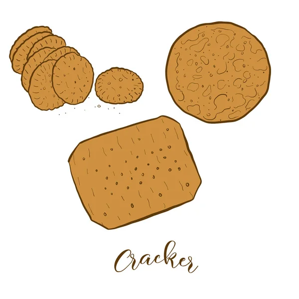 Bocetos coloreados de pan de galleta — Archivo Imágenes Vectoriales