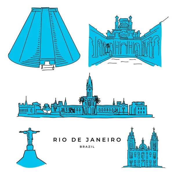 Dibujos de arquitectura de Río de Janeiro — Vector de stock