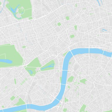 Şehir merkezindeki vektör harita, Londra, İngiltere