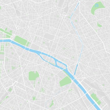 Paris, Fransa şehir vektör harita