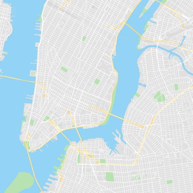Şehir merkezindeki vektör harita New York City, Amerika Birleşik Devletleri
