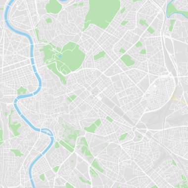 Roma, İtalya, şehir merkezindeki vektör harita