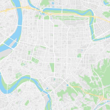 Şehir merkezindeki vektör harita Taipei, Tayvan