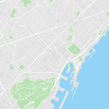 Şehir merkezindeki vektör harita Barcelona, İspanya