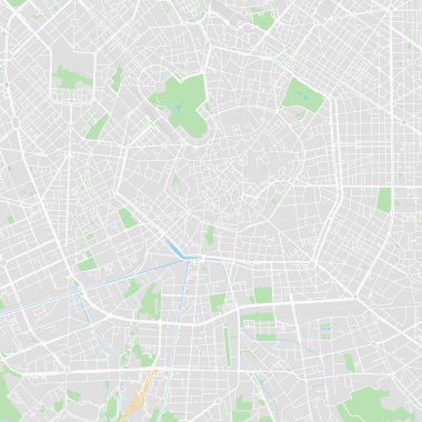 Şehir merkezindeki vektör harita, Milan, İtalya