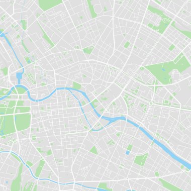 Şehir merkezindeki vektör harita Berlin, Almanya
