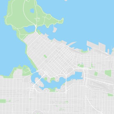 Vancouver, Kanada şehir vektör harita