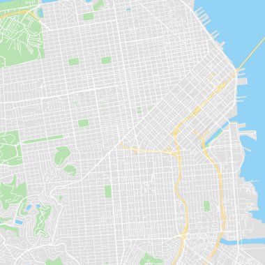 Şehir merkezindeki vektör harita San Francisco, Amerika Birleşik Devletleri