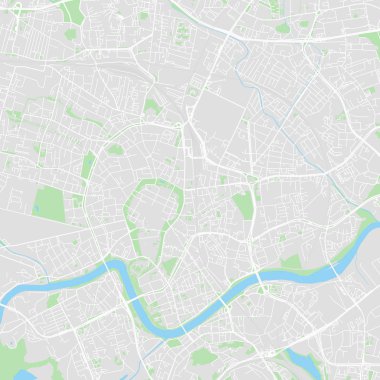 Krakow, Polonya şehir vektör harita