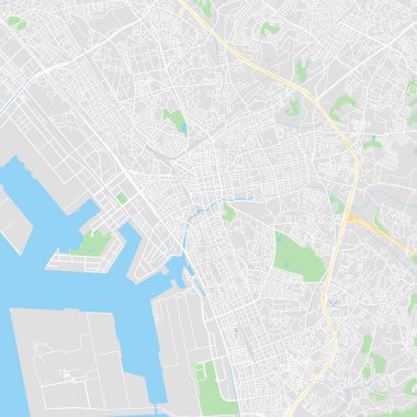 Şehir merkezindeki vektör harita Chiba, Japonya