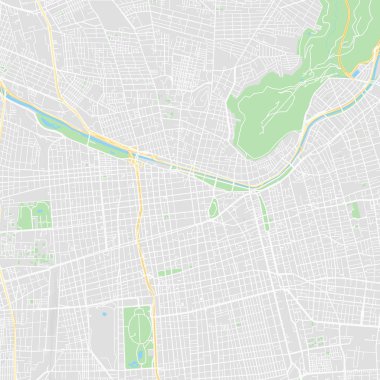Santiago, Şili haritası şehir vektör