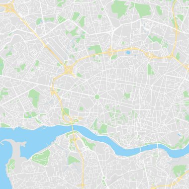 Şehir merkezindeki vektör harita Porto, Portekiz