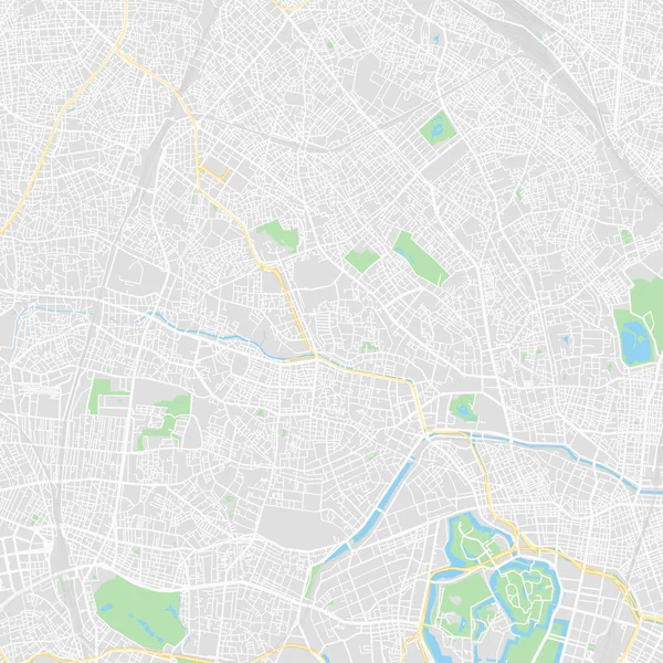 Mapa vectorial del centro de Tokio, Japón — Archivo Imágenes Vectoriales