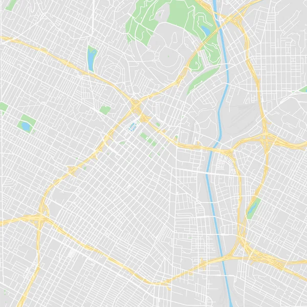 Peta vektor pusat kota Los Angeles, Amerika Serikat - Stok Vektor
