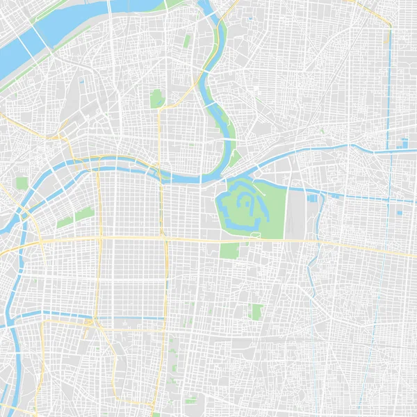 일본 오사카의 시내 벡터 지도 — 스톡 벡터