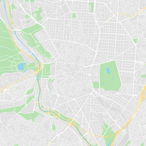 Şehir merkezindeki vektör harita Madrid, İspanya — Stok Vektör