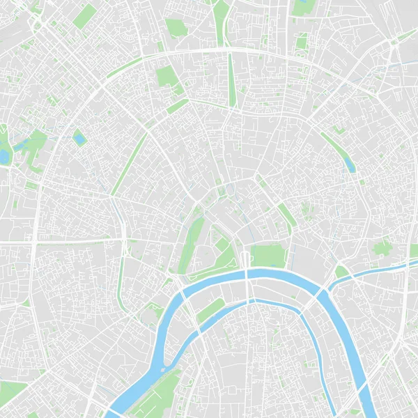 Vektorkarte der Innenstadt von Moskau, Russland — Stockvektor