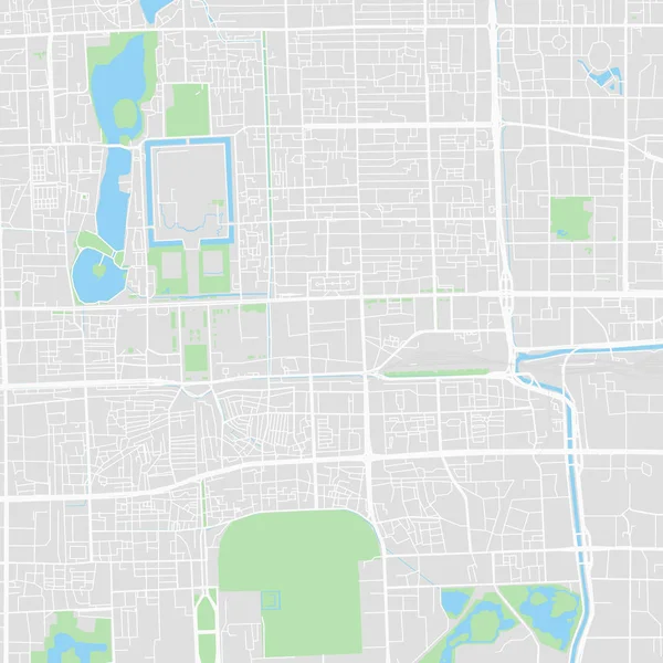 Pekin, Çin'in şehir merkezindeki vektör harita — Stok Vektör