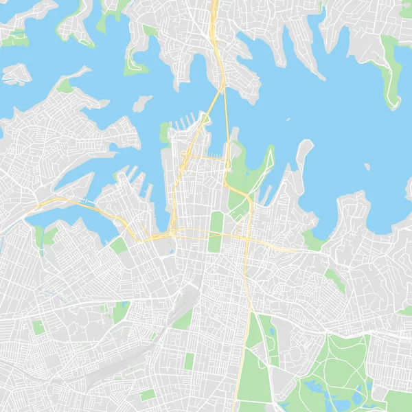 Mapa vetorial da baixa de Sydney, Austrália — Vetor de Stock