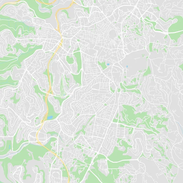 Mapa vetorial de Jerusalém, Israel — Vetor de Stock