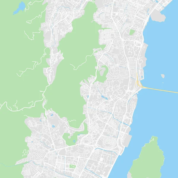 Downtown vector map of Penang Island, Malaysia — Stock Vector