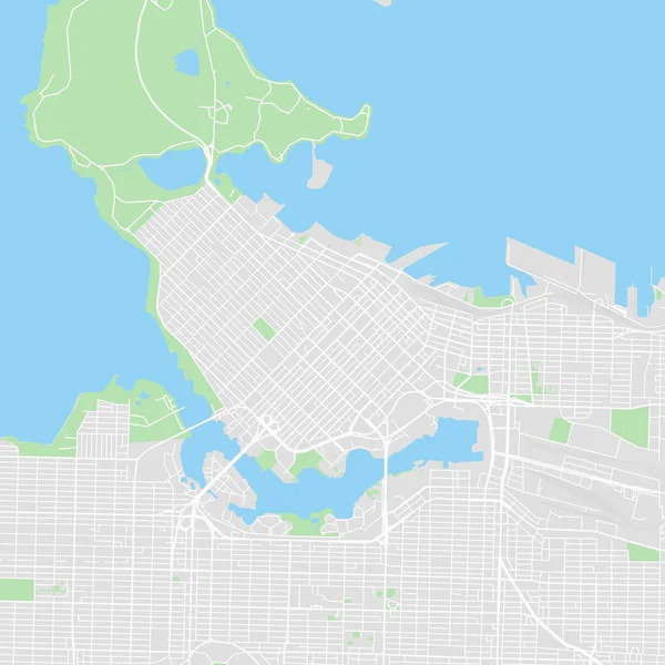 Mapa vetorial de Vancouver, Canadá —  Vetores de Stock