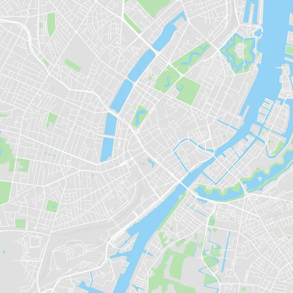 Центр міста вектор карта Копенгаген, Данія — стоковий вектор