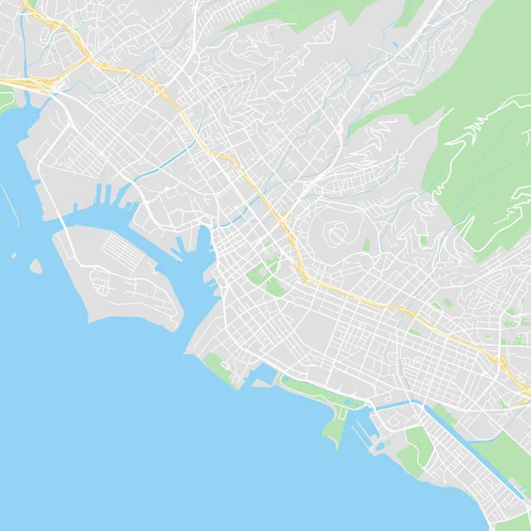 Innenstadt-Vektorkarte von Honolulu, vereinigte Staaten — Stockvektor